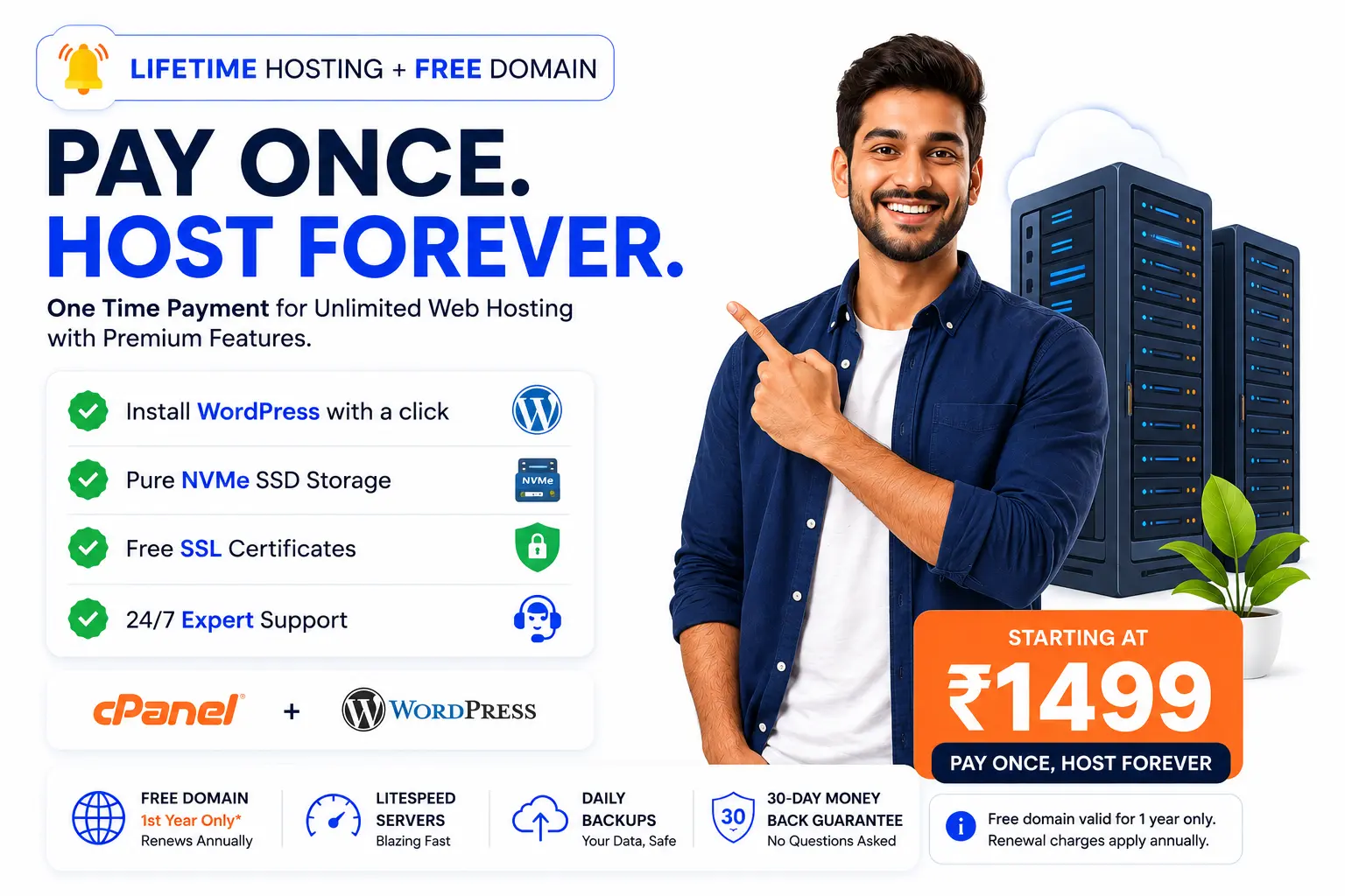 Lifetime Web Hosting in India | SitePex India